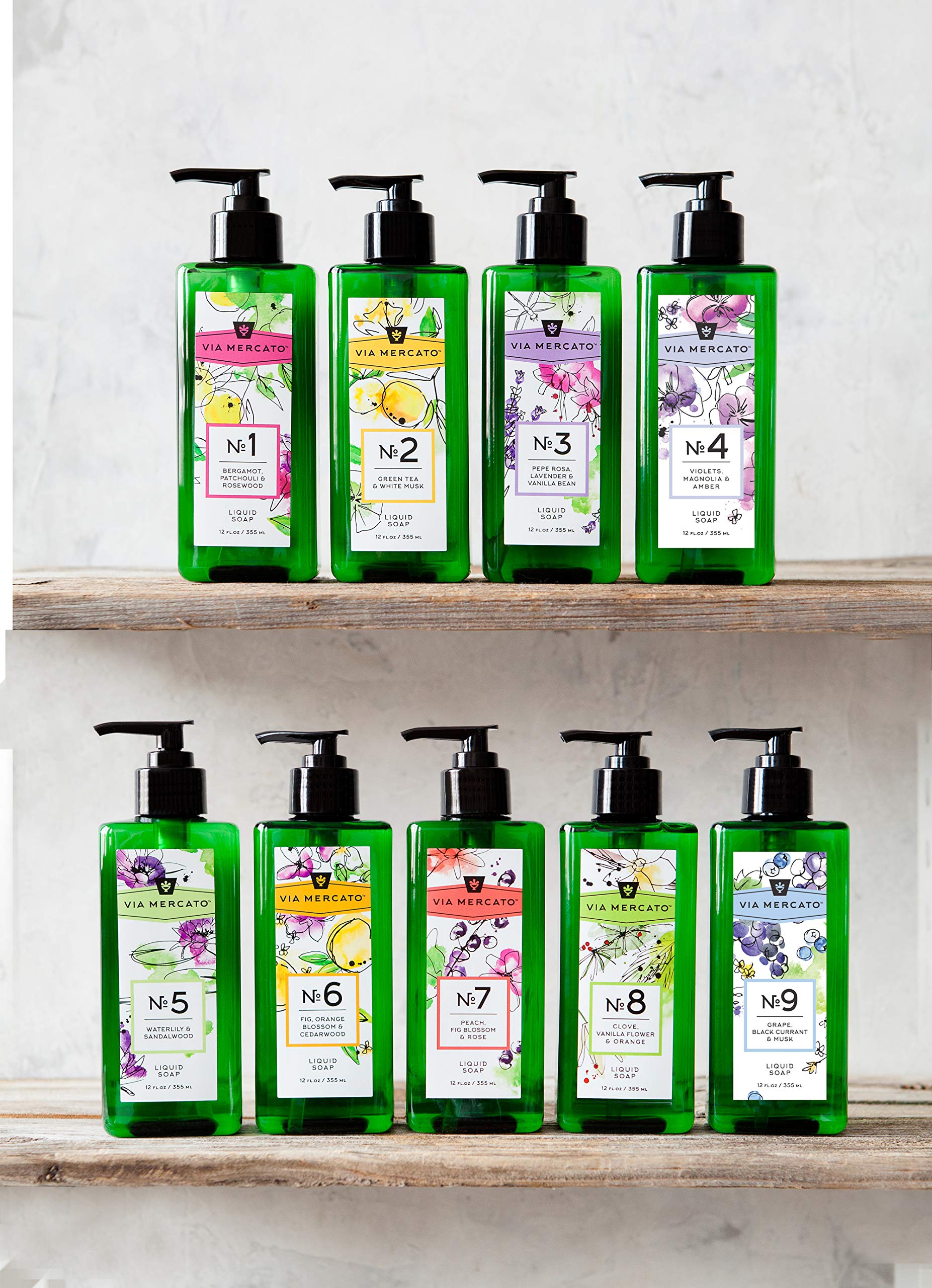 Via Mercato Liquid Soap, Shea Butter Enriched (12 oz) - No. 8 - Clove, Vanilla, and Orange
